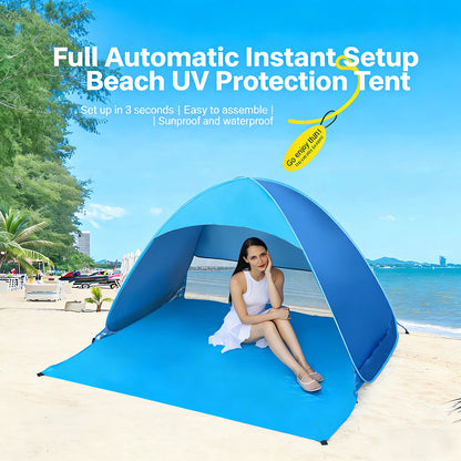 Automatic Pop-Up Beach & Camping Tent – 1-2 Person Sun Shelter - Bearkit