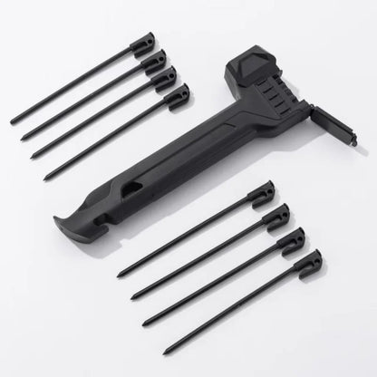 Outdoor Multi-functional Tent Stakes and Hammer, Campsite Stake Hammer, Plastic Stake Hammer, Hammer with 8 Stakes