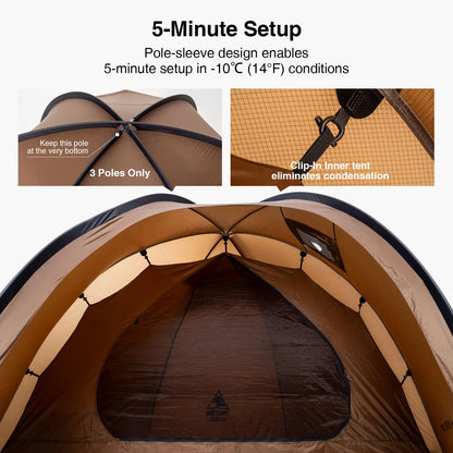 OneTigris Coco Nest Solo Dome Tent – 4 Season Hot Tent with Stove Jack - Bearkit
